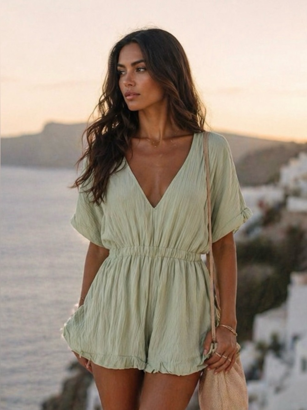 Lumiere Cotton Gauze Shorts Romper Boho Summer Vaca Festival Resort Beach Party